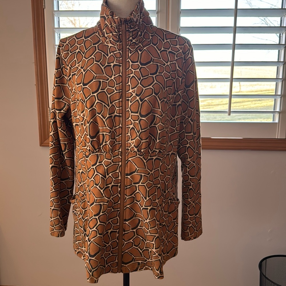 Soft Surroundings giraffe print jacket